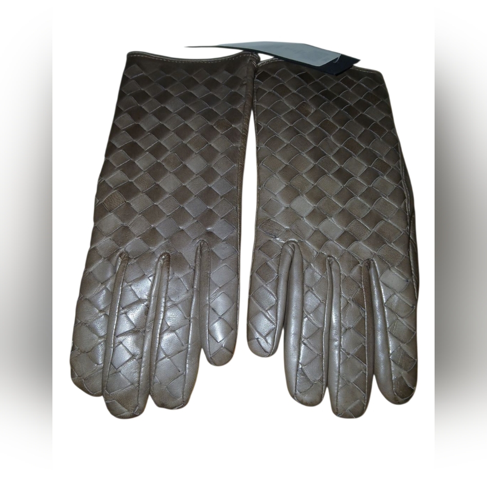 NWT 'Tuzzi' Nappa Leather Taupe Cashmere-lined Gloves Size 6.5